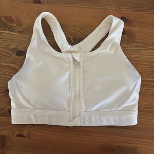 Athleta Ultimate Zip Front Bra size XS White